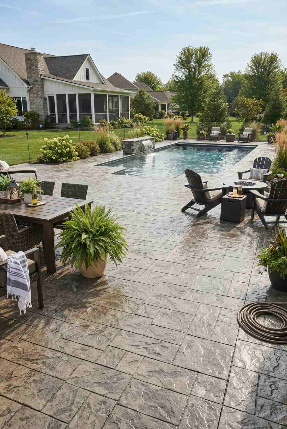 stamped concrete with stone pattern