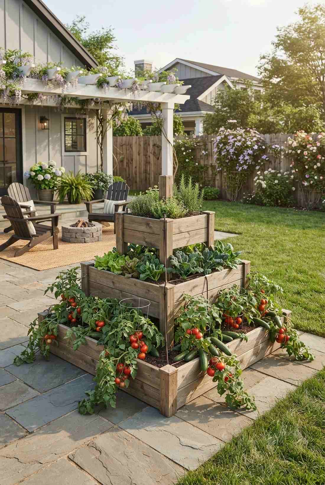 three tier cascading beds