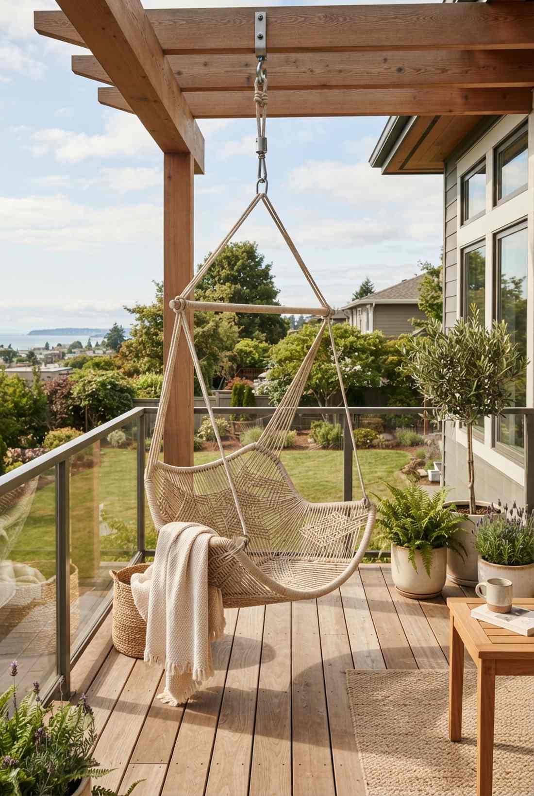 woven rope suspended seating