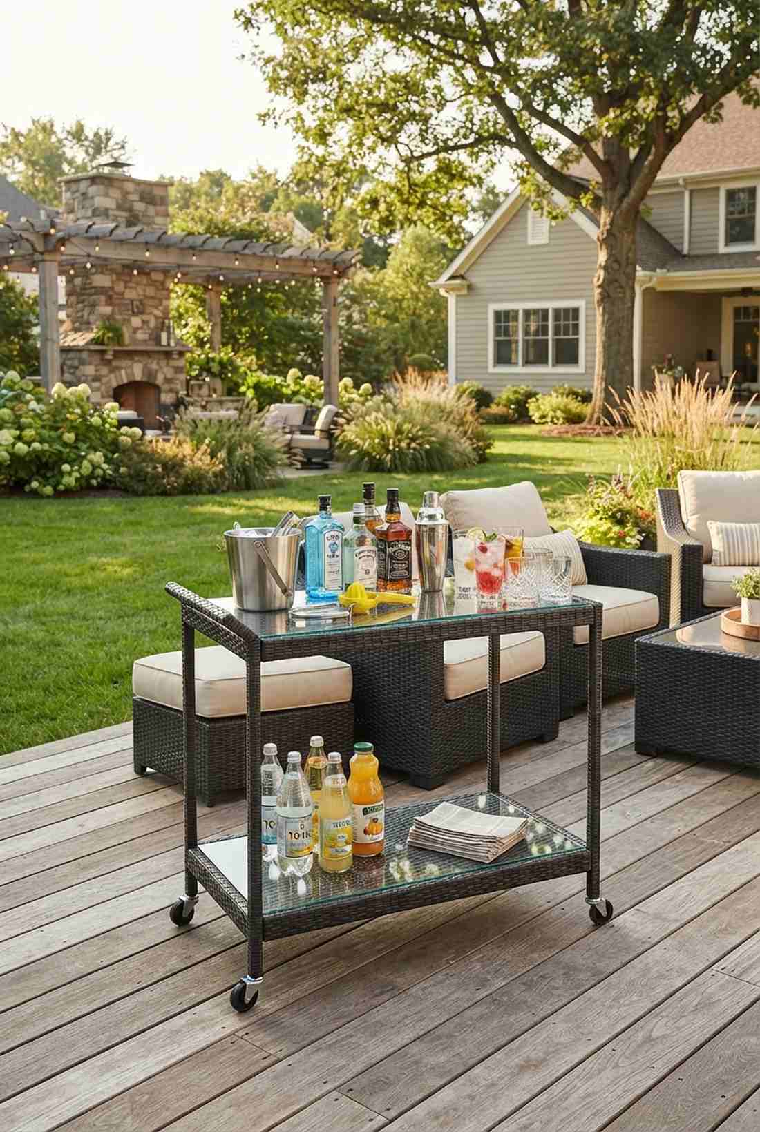 bar cart serving station
