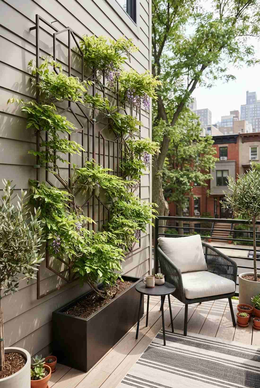 climbing vine on minimal trellis