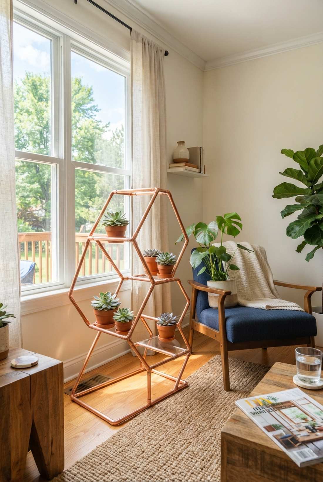 copper pipe geometric stands