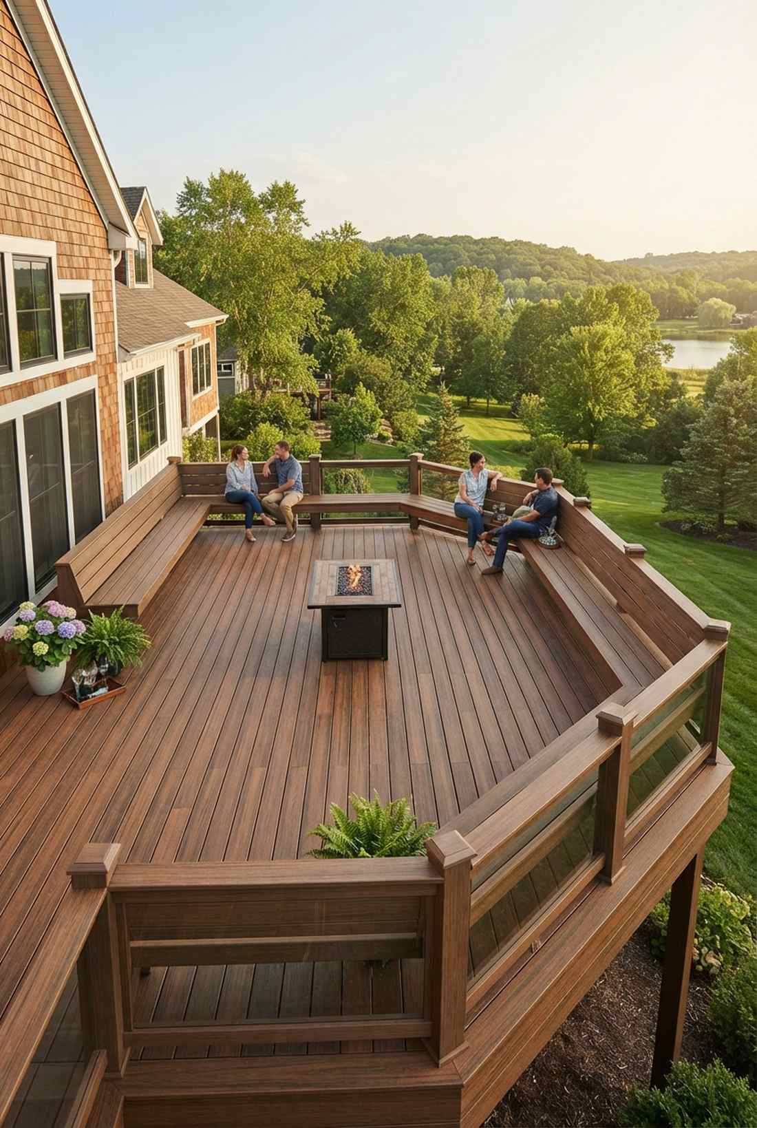 deck perimeter built in benches