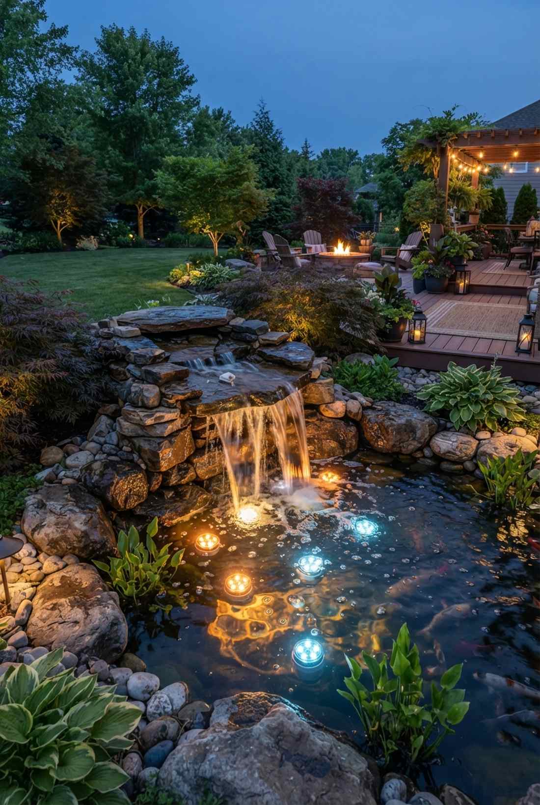 fountain water feature lighting