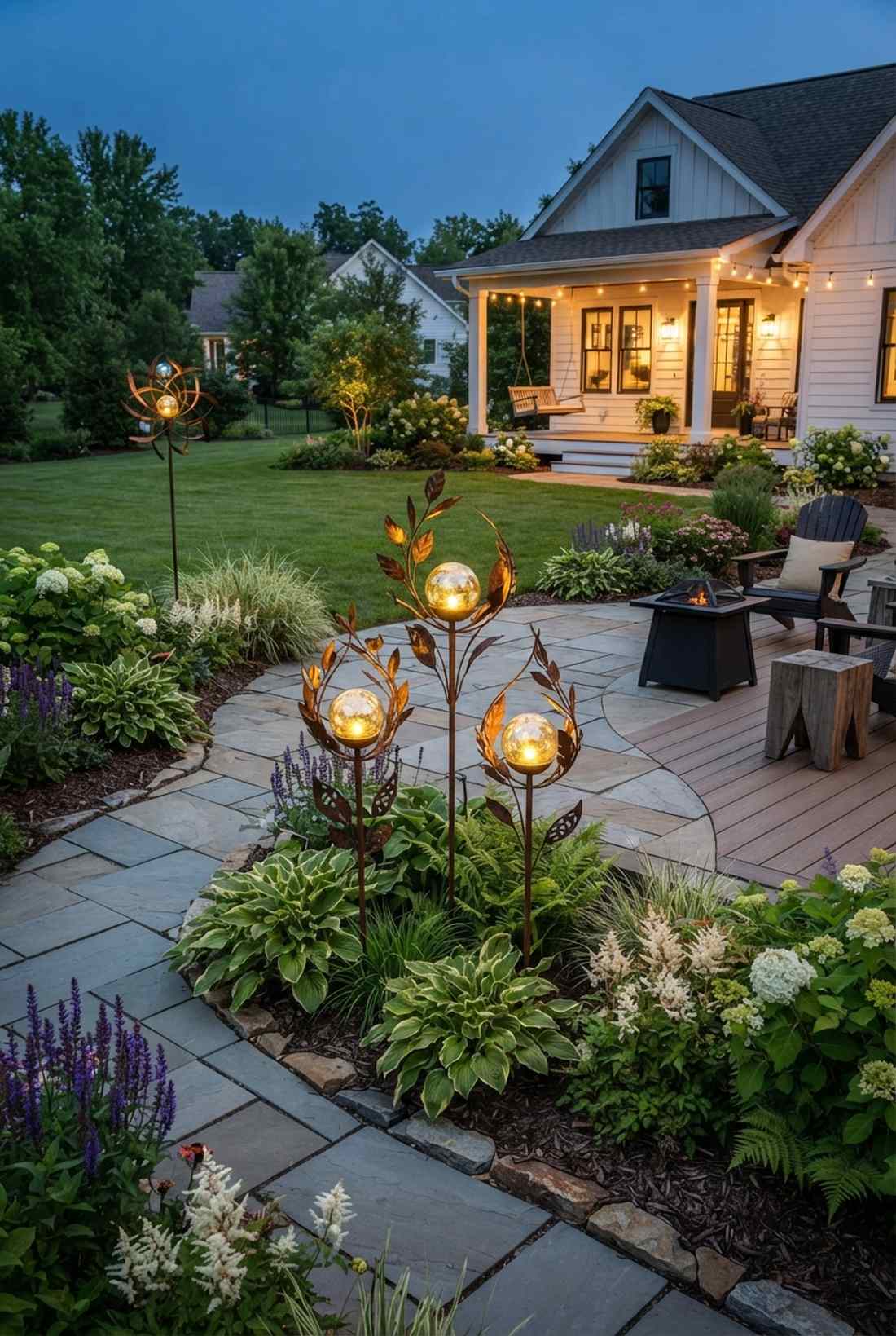 garden sculpture integrated orbs