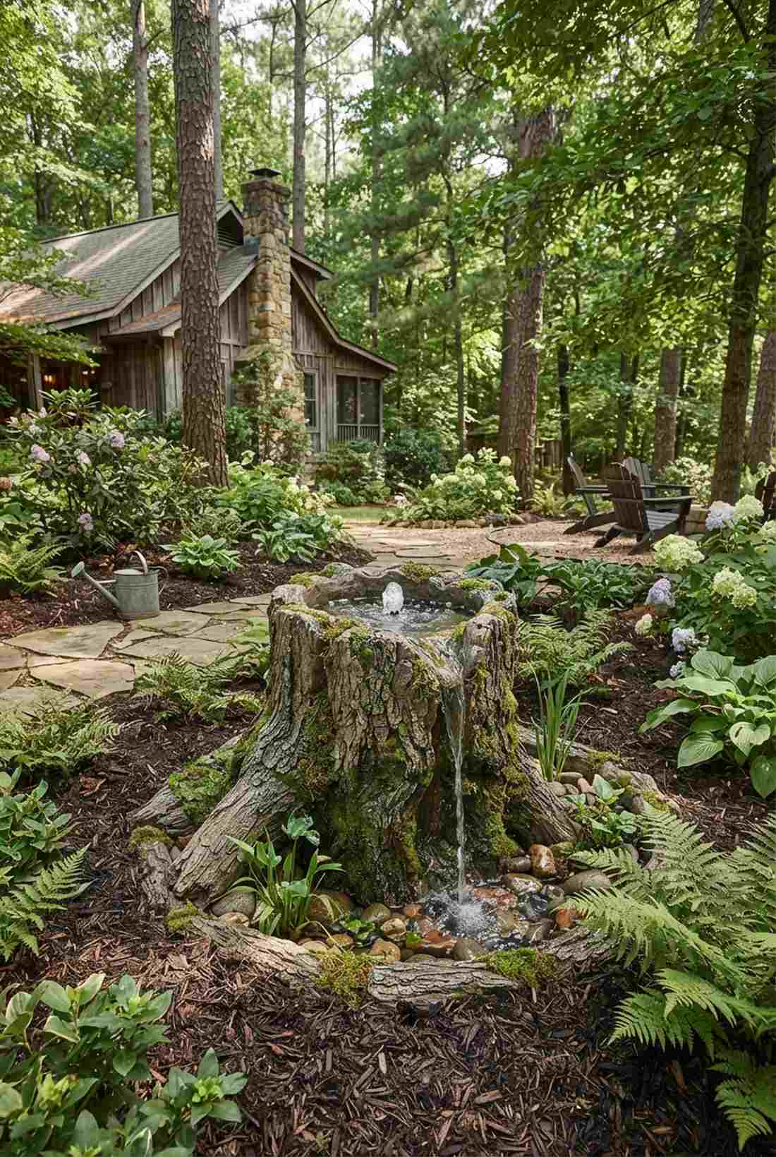 log fountain feature
