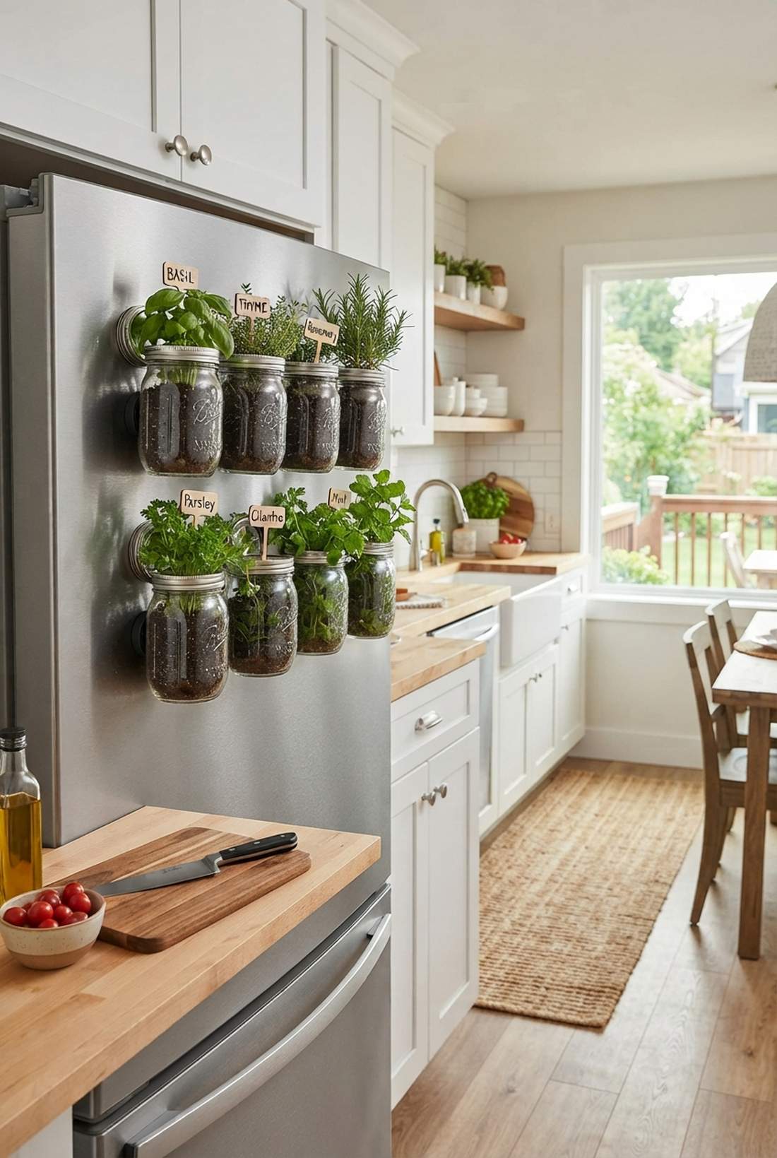 mason jar magnetic fridge garden
