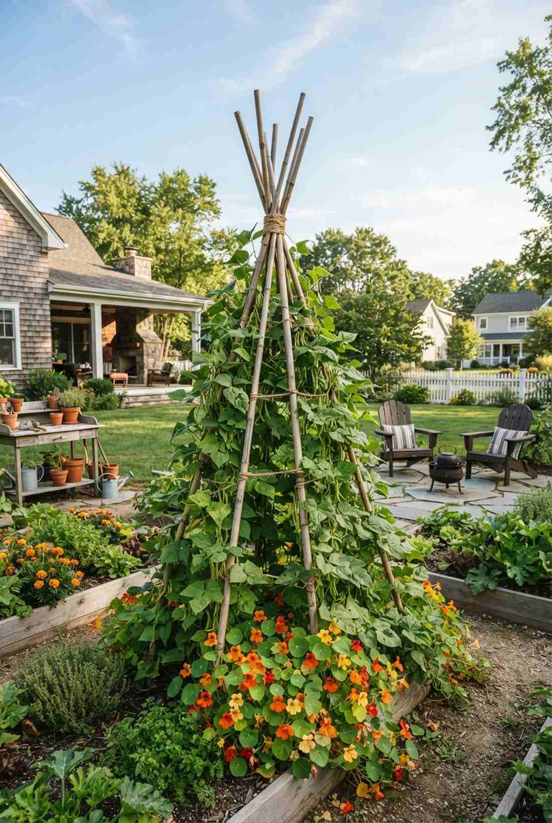 pole bean teepee structures