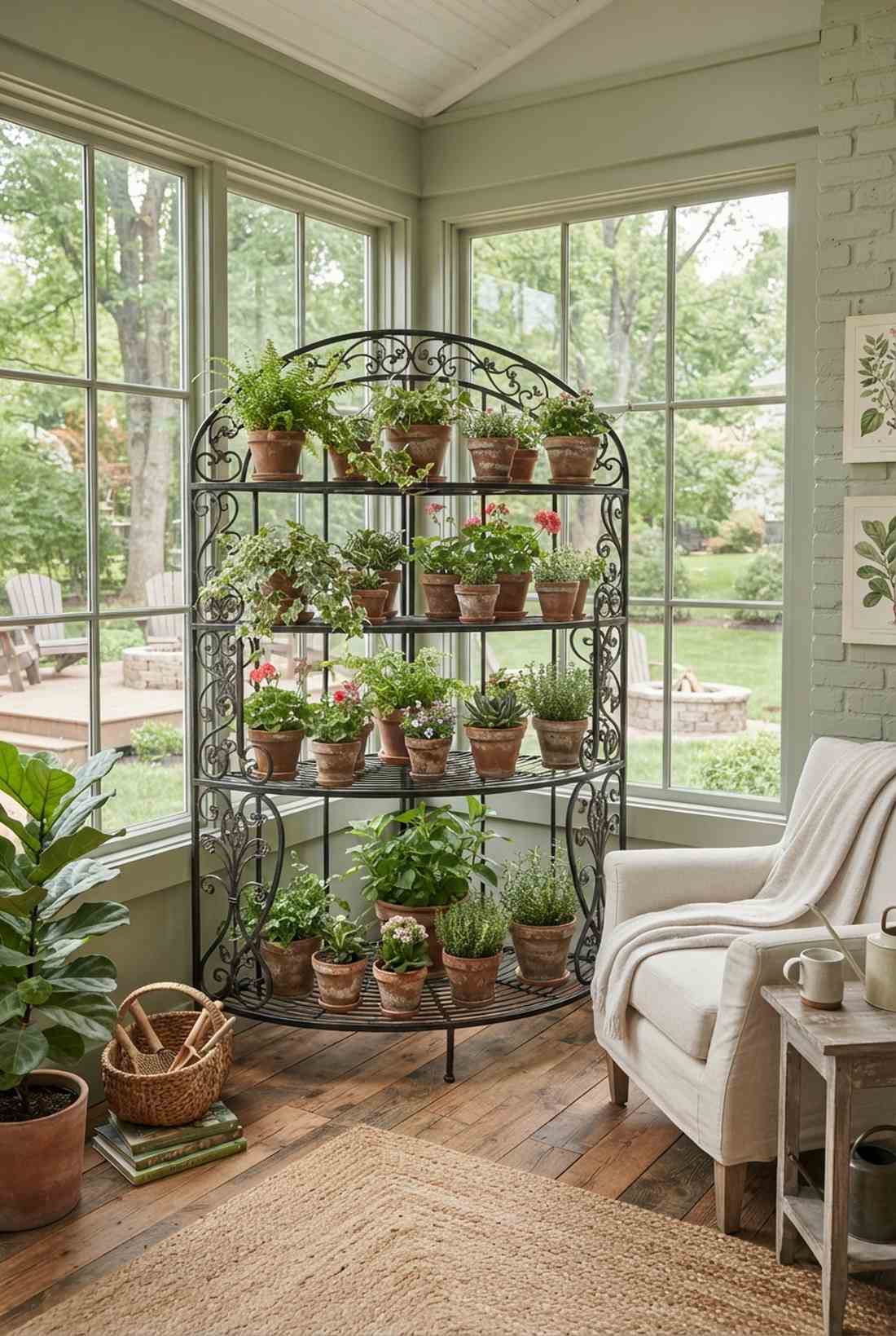 quarter circle baker rack
