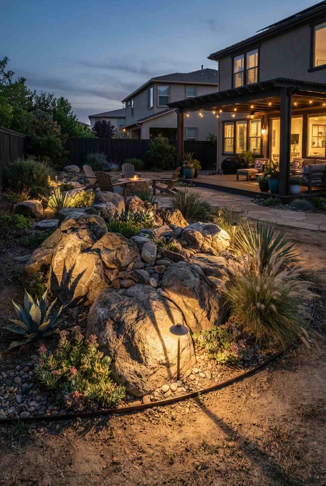 rock garden shadow play