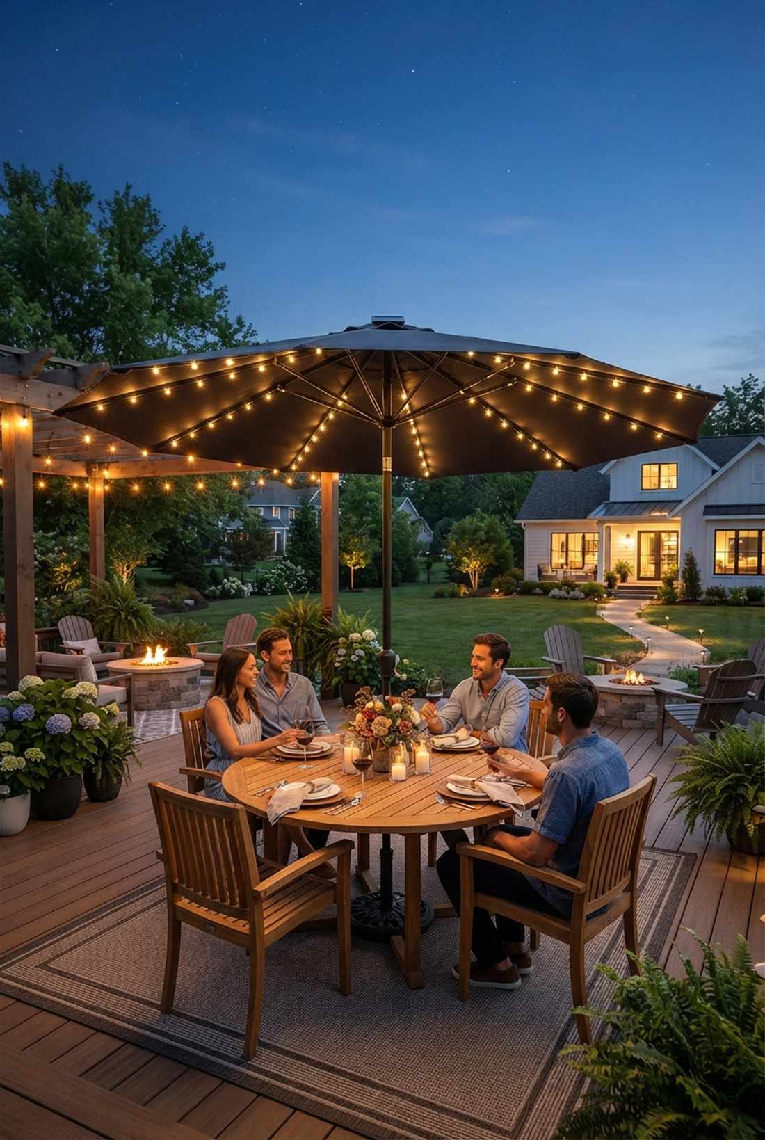solar powered led umbrella lights