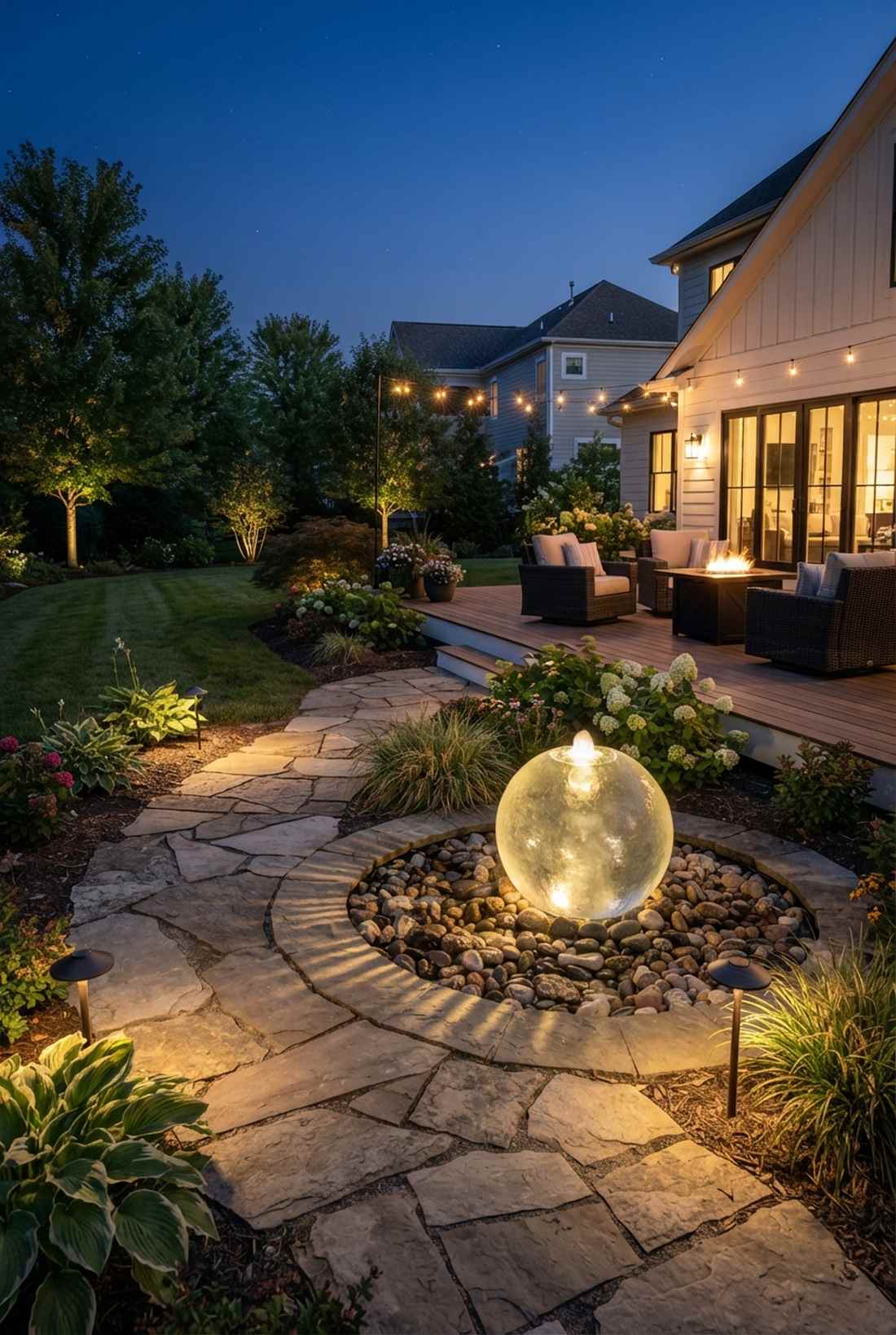 solar sphere with led lighting