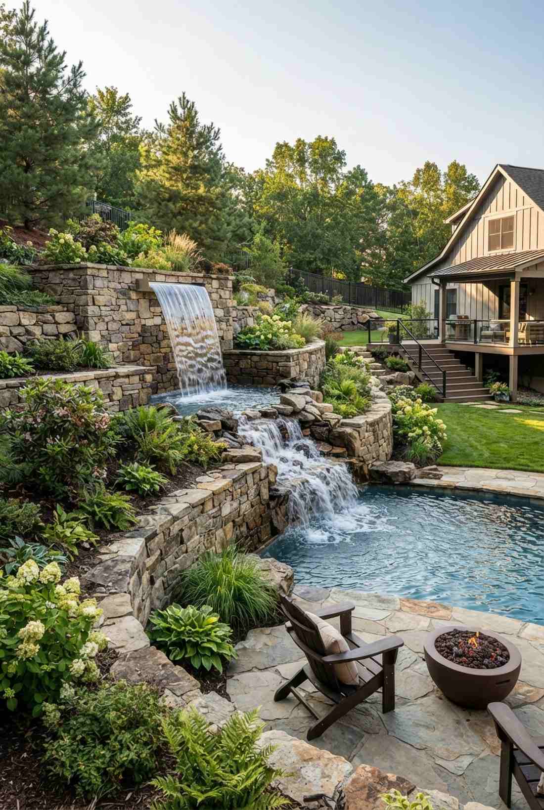 split level waterfall