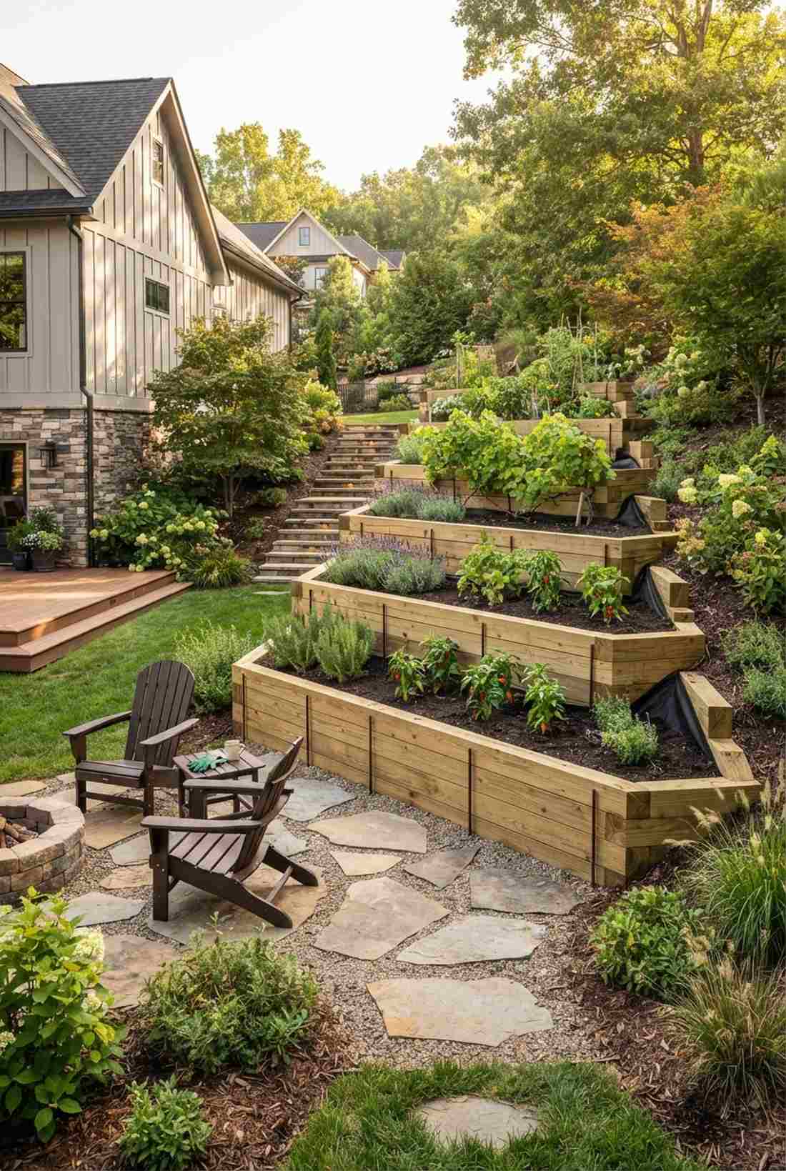stair step hillside integration