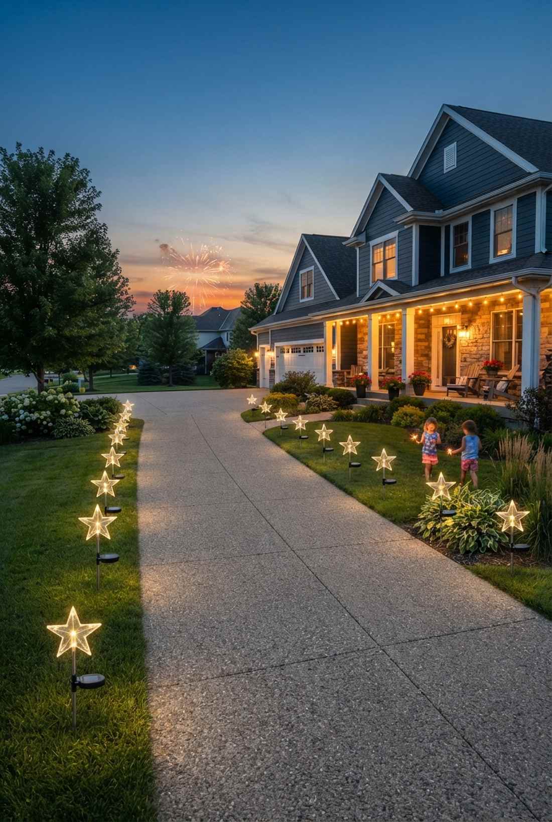 star shaped pathway markers