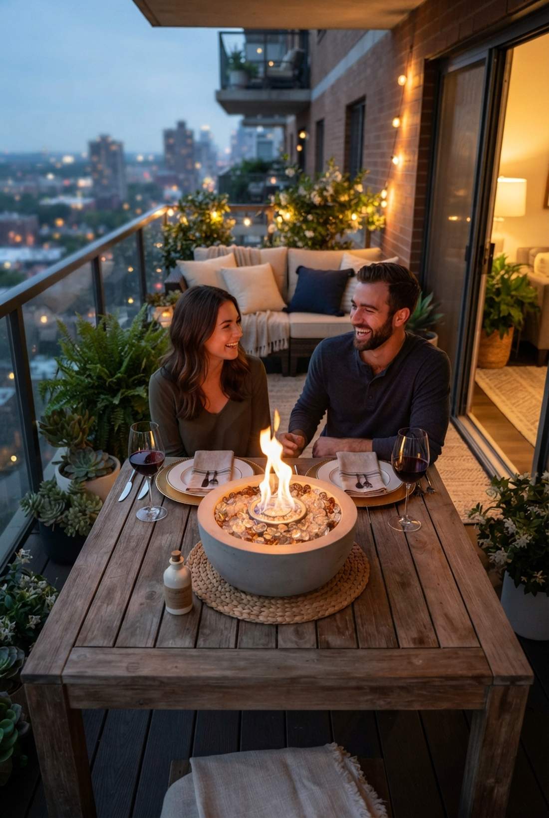 tabletop fire bowl centerpiece