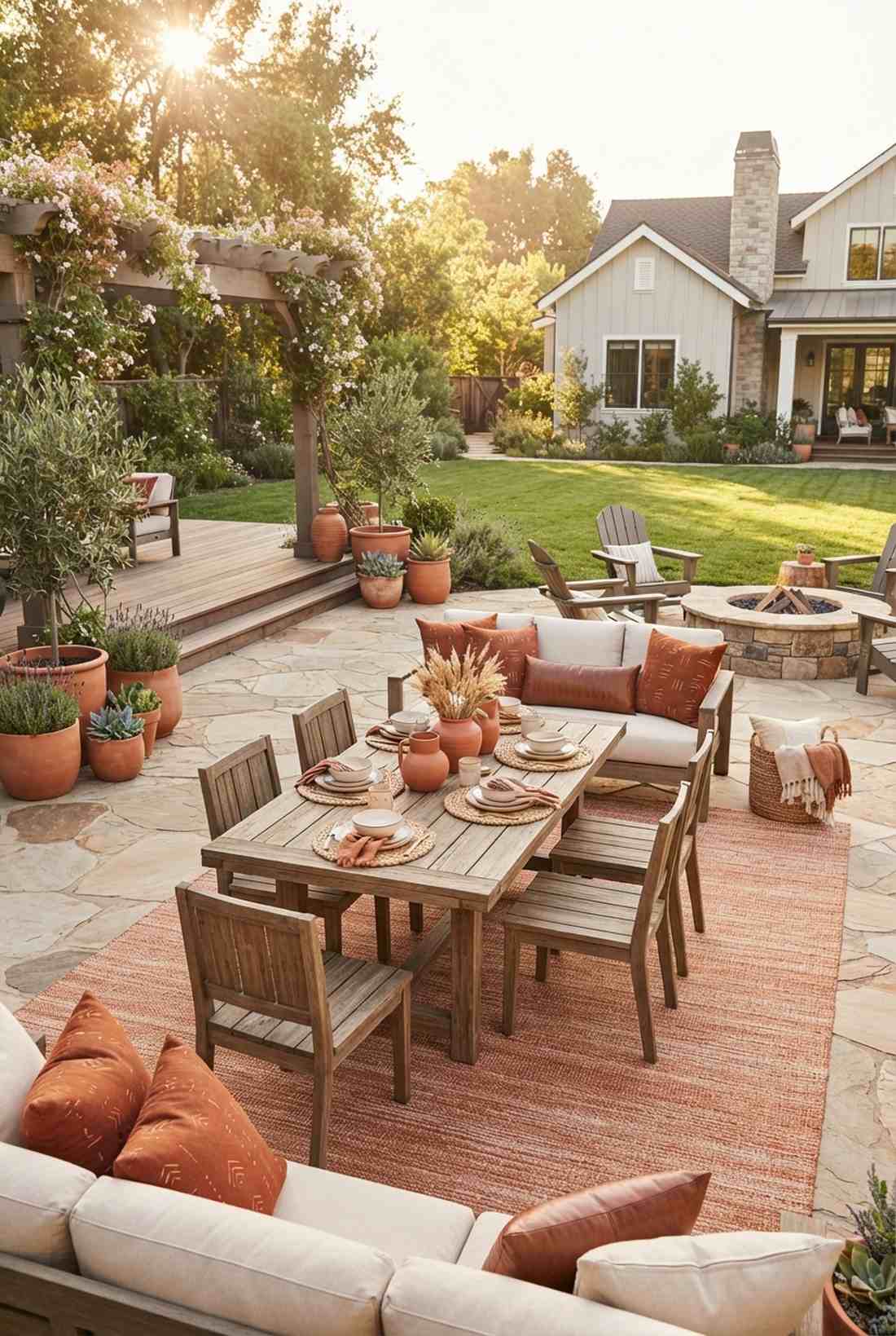 terracotta and cream earthy warmth