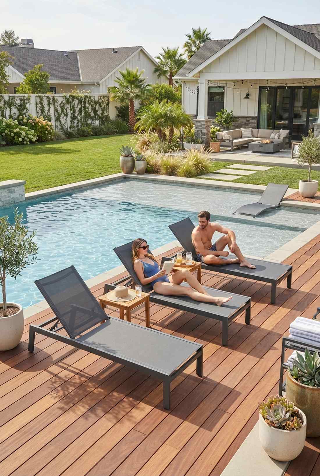 textilene mesh lounger surfaces