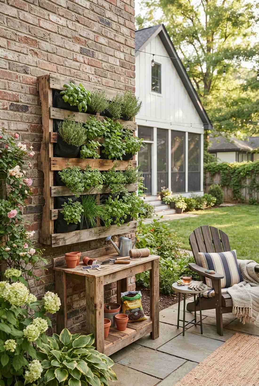 vertical pallet herb wall