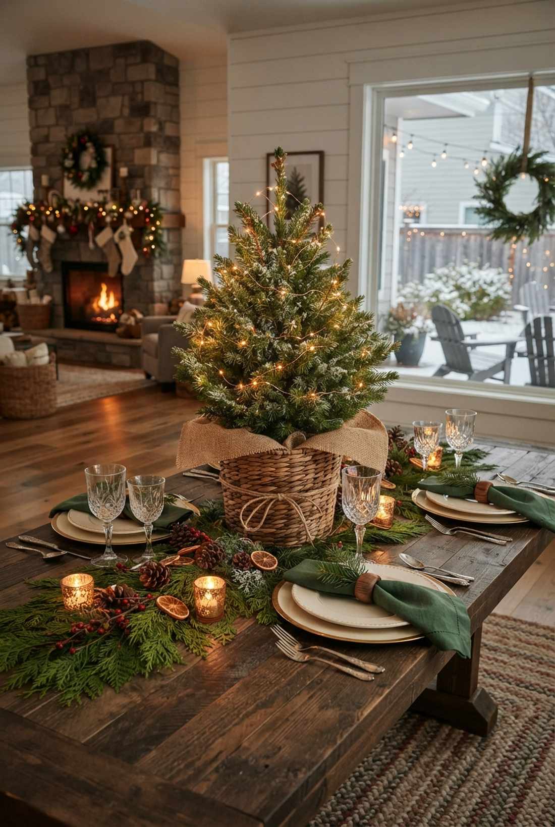 winter evergreen arrangements