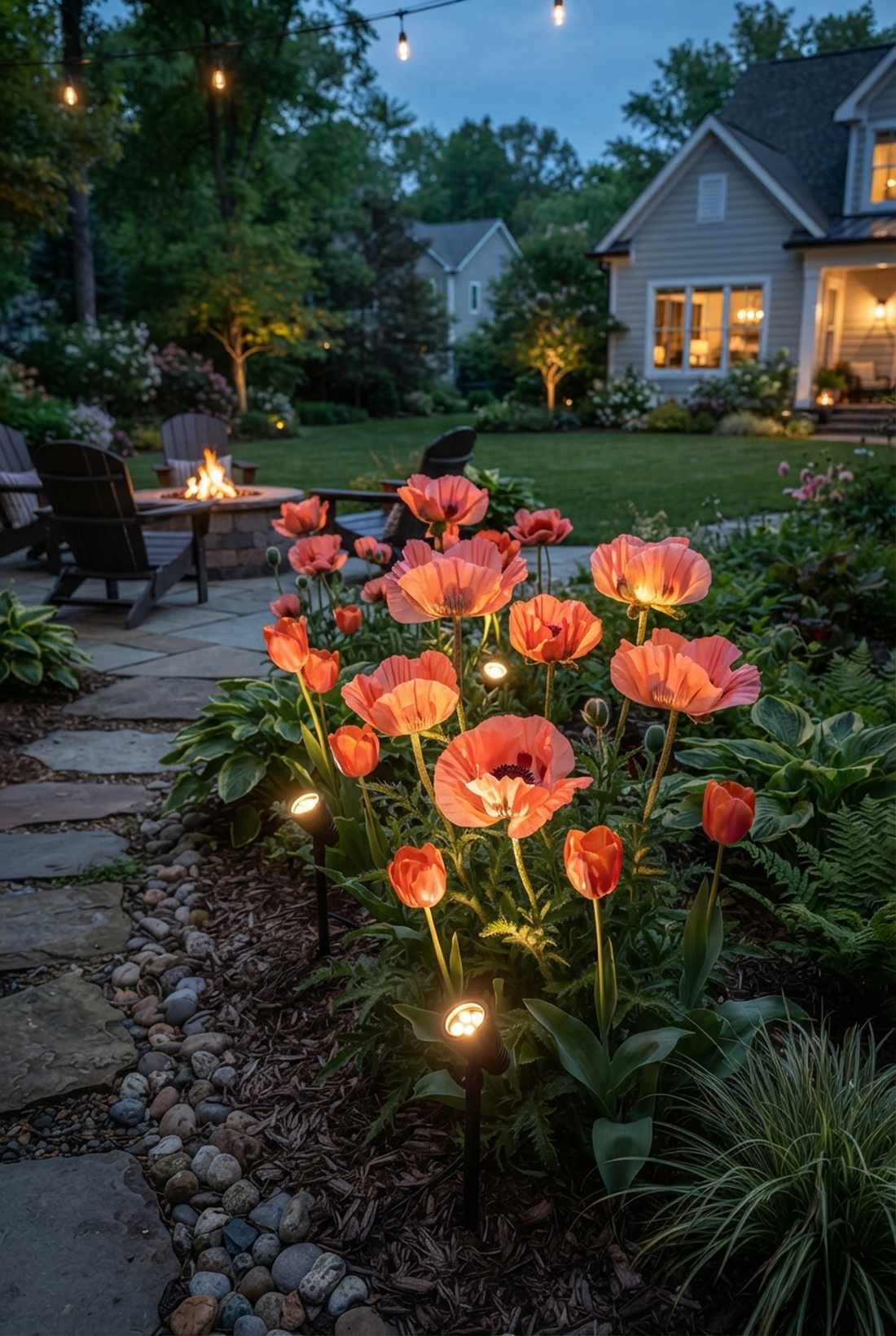 backlighting translucent flowers