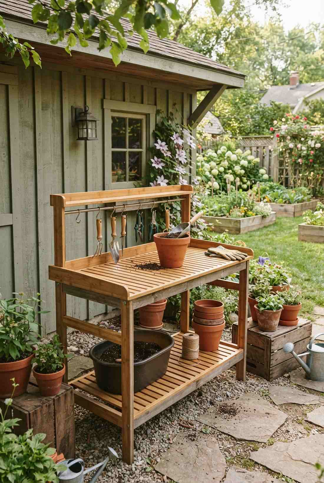 bamboo potting stations