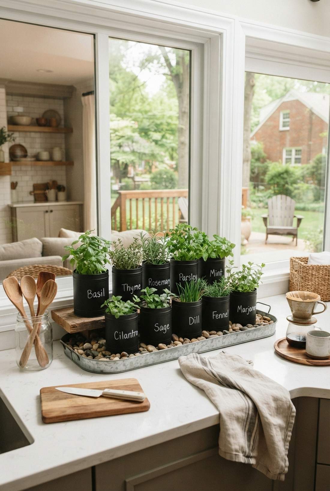 chalkboard labeled tin collection