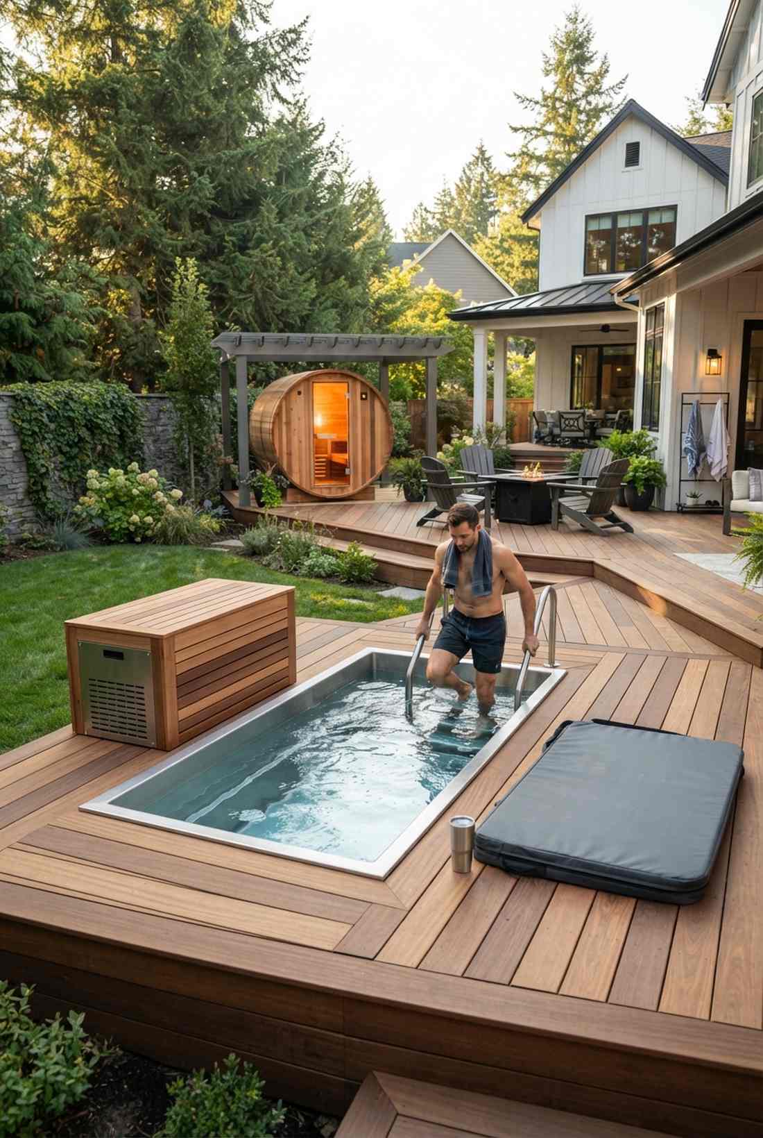 cold plunge pool with chiller system