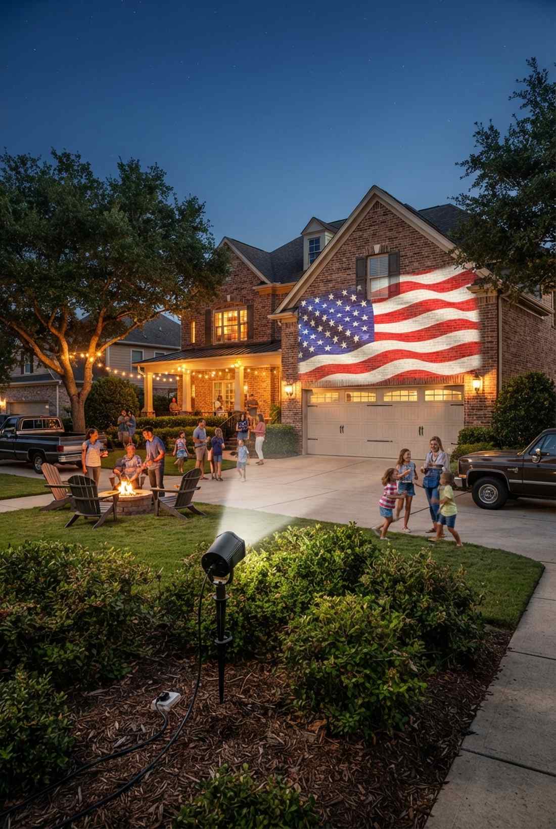 flag pattern projection lights