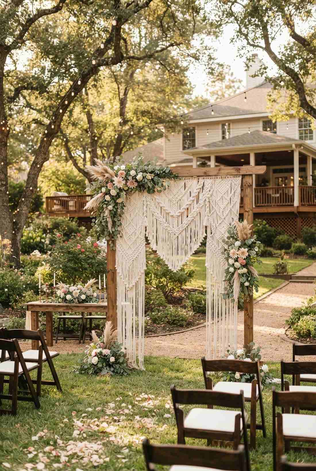 macrame backdrop wall