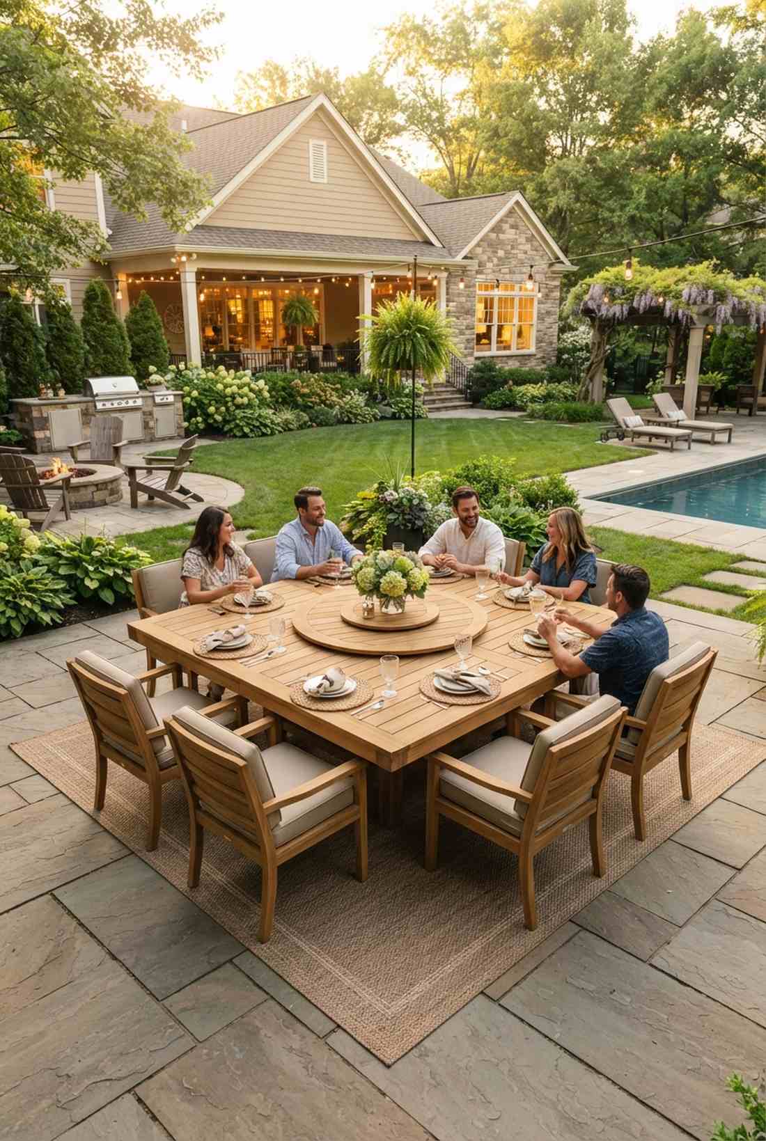 nine piece square dining set