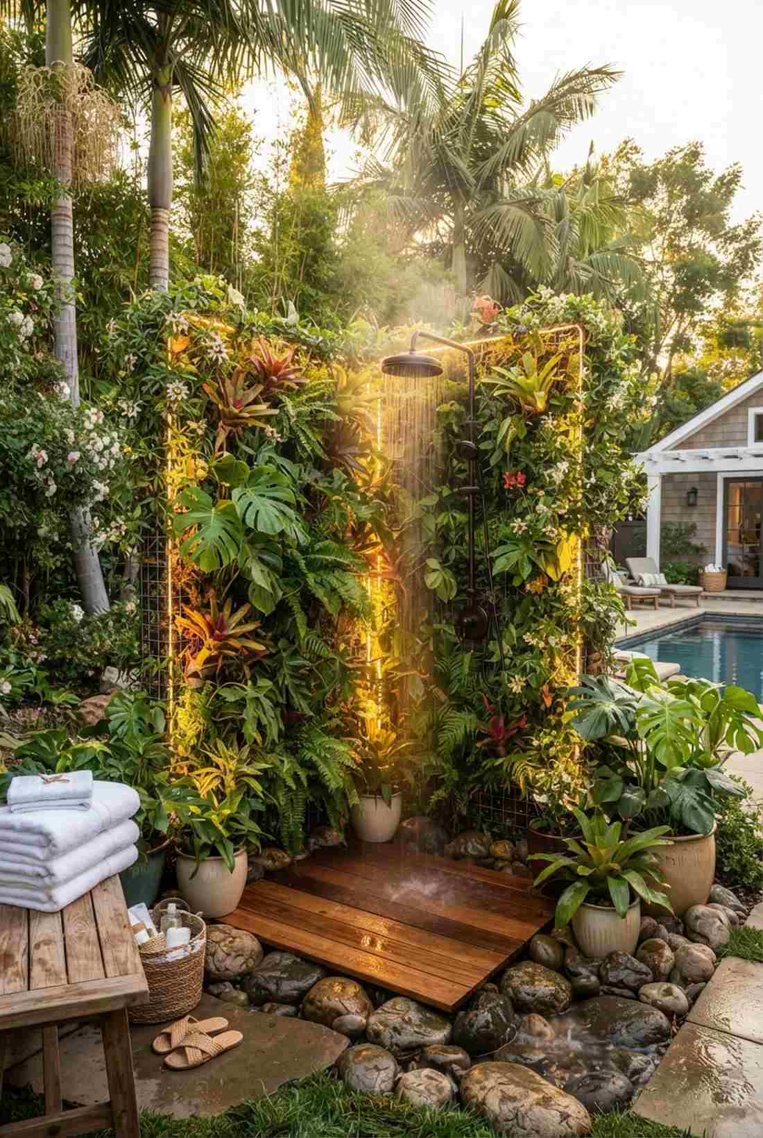 outdoor shower tropical enclosures