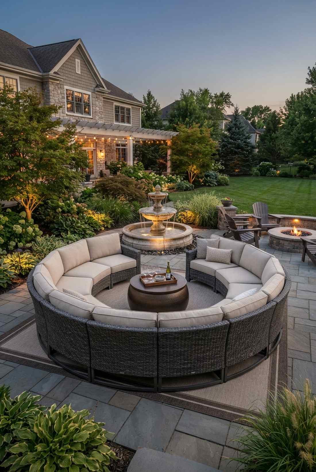 semi circular sectional for intimate gatherings