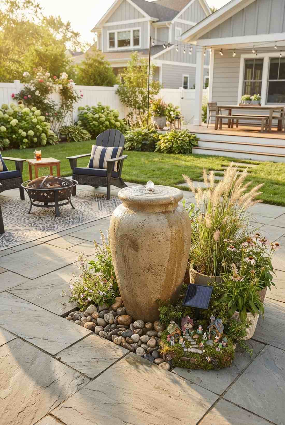 solar powered urn fountain