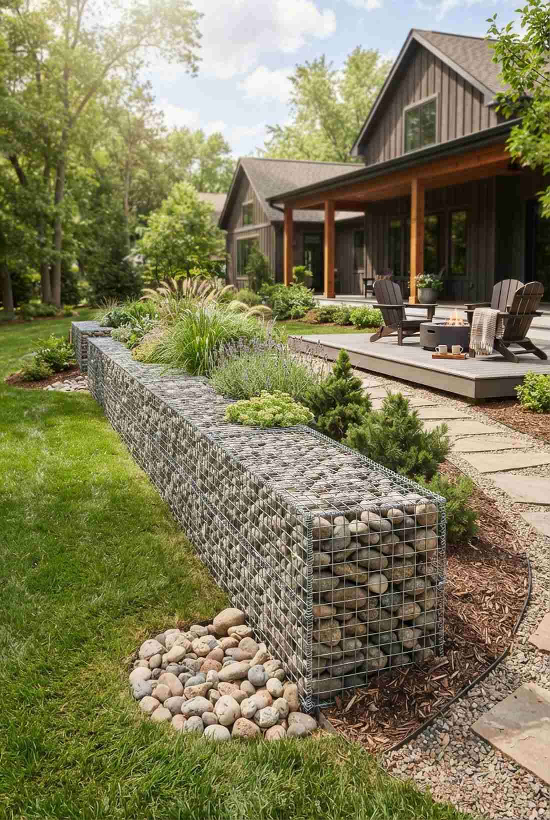 standard gabion retaining bed