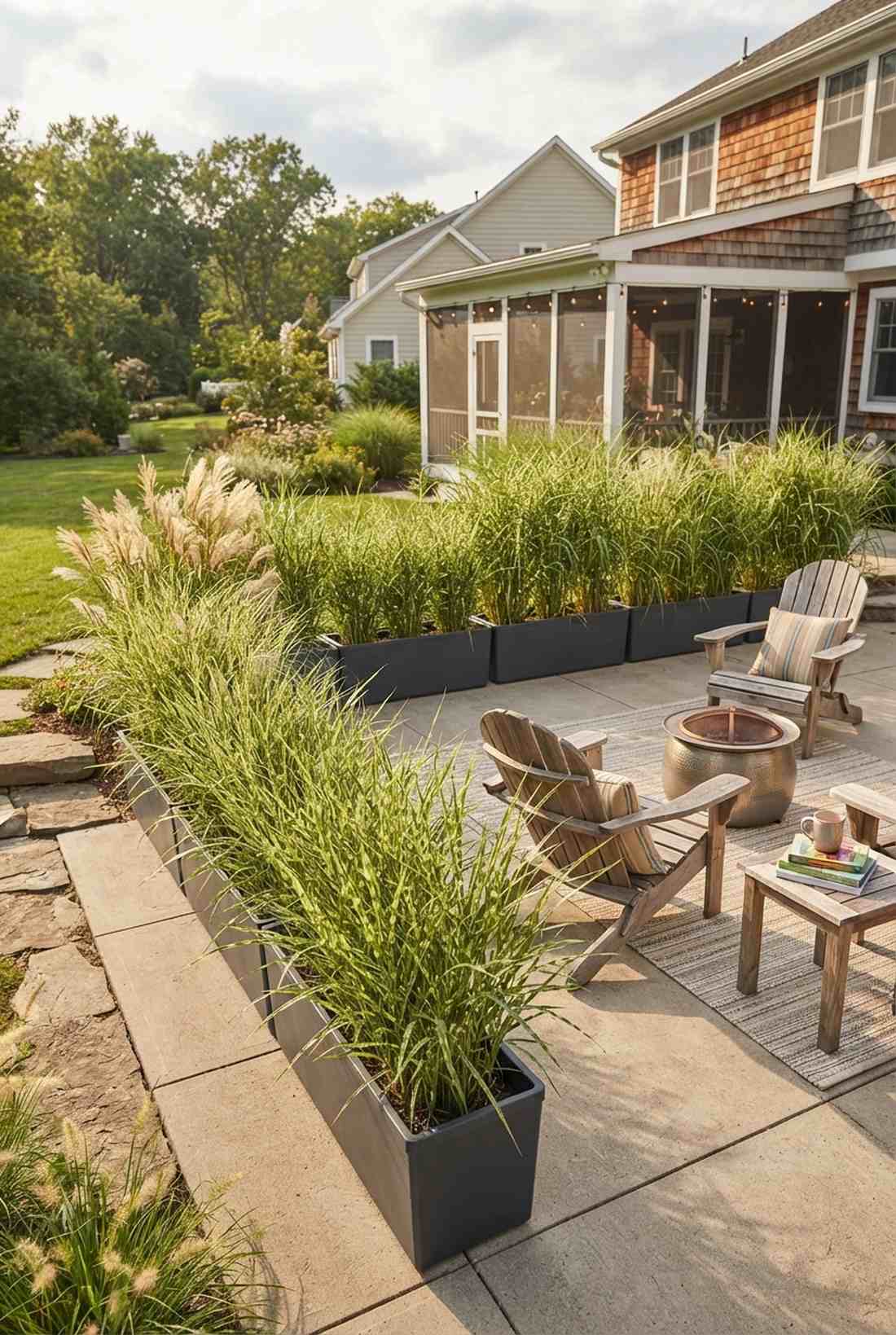 tall ornamental grass borders