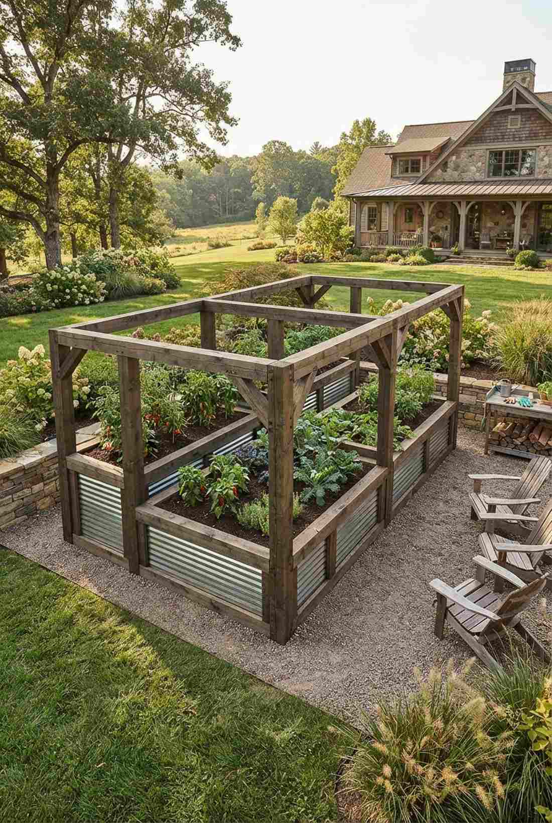 timber frame metal infill