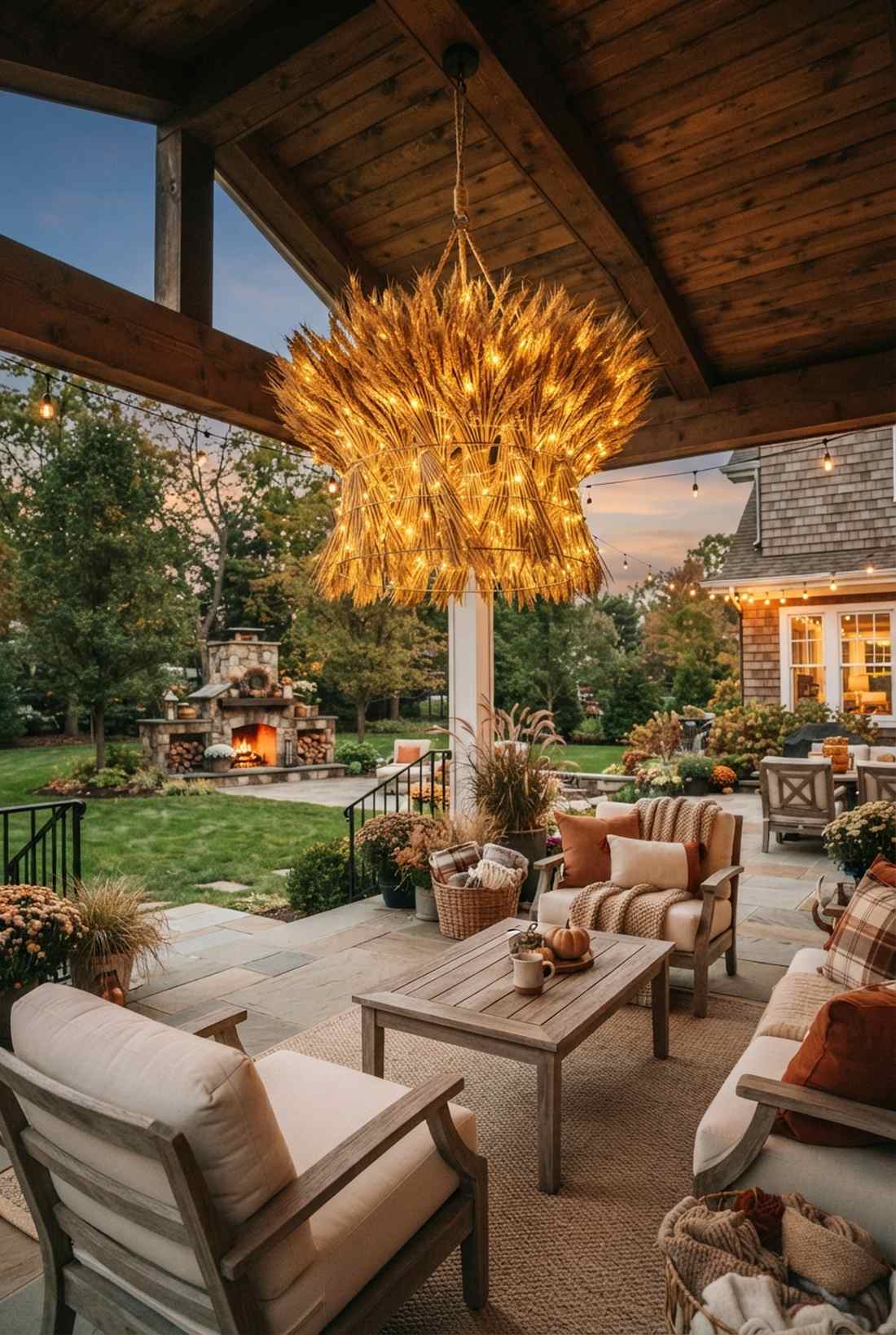 wheat bundle chandelier