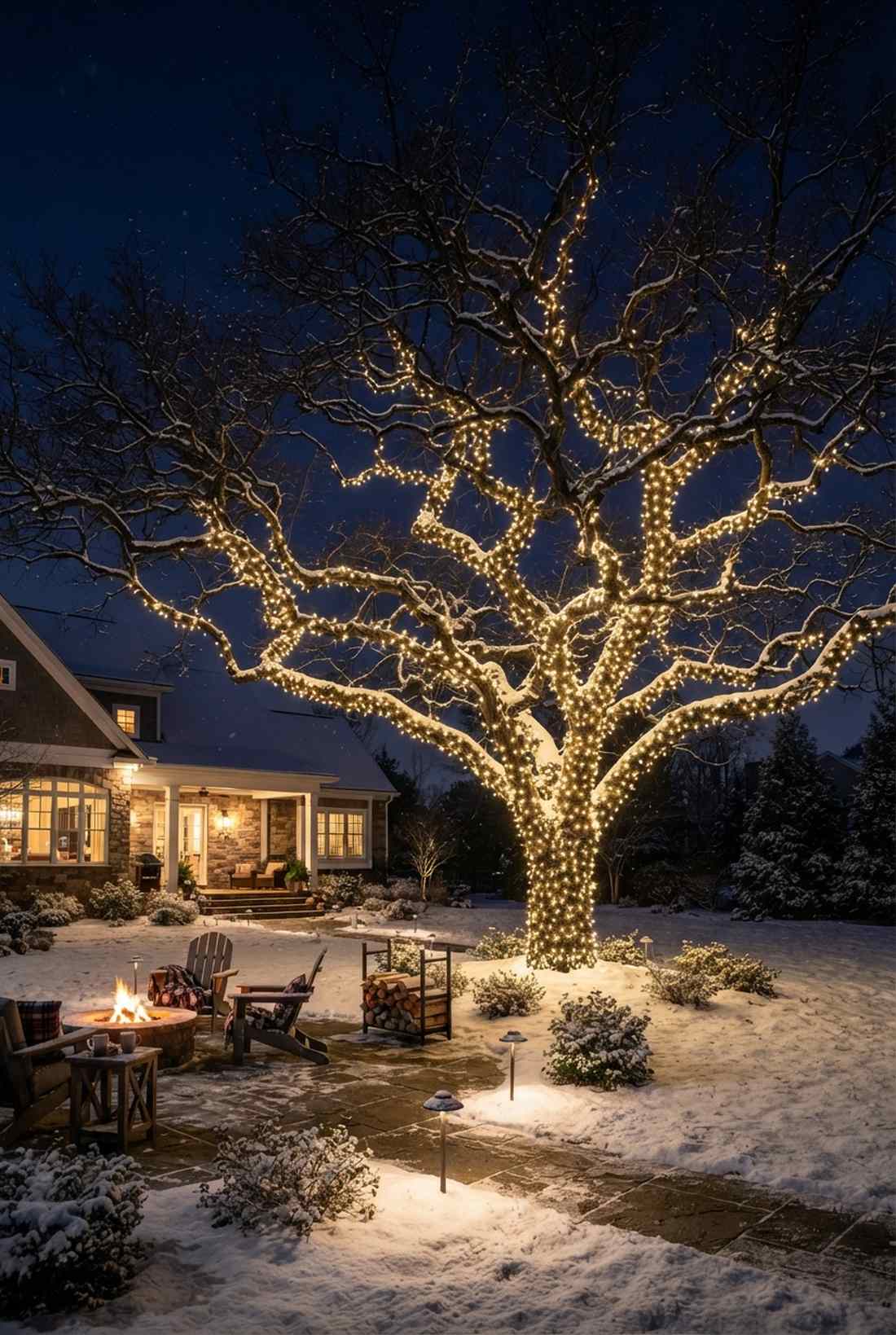 bare winter branch technique