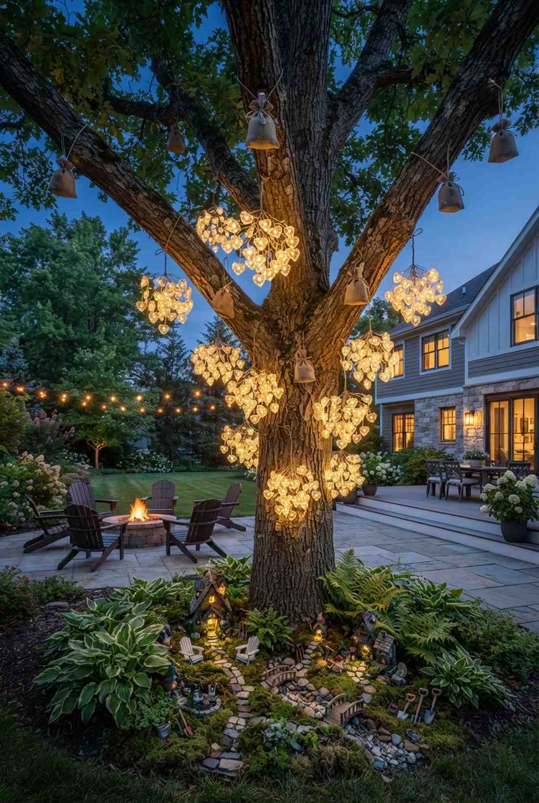 clustered heart tree decoration