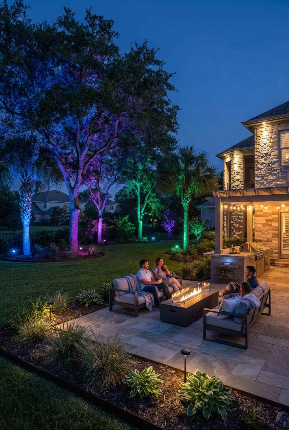 colored led uplighting