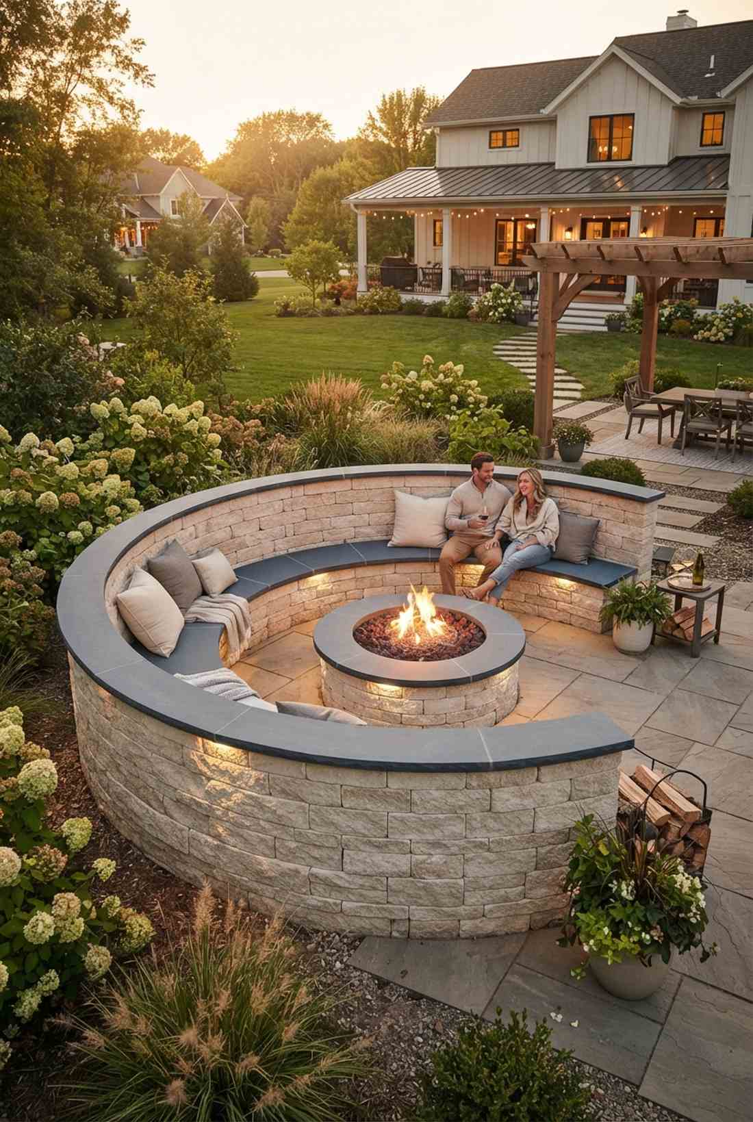 curved bench with back support