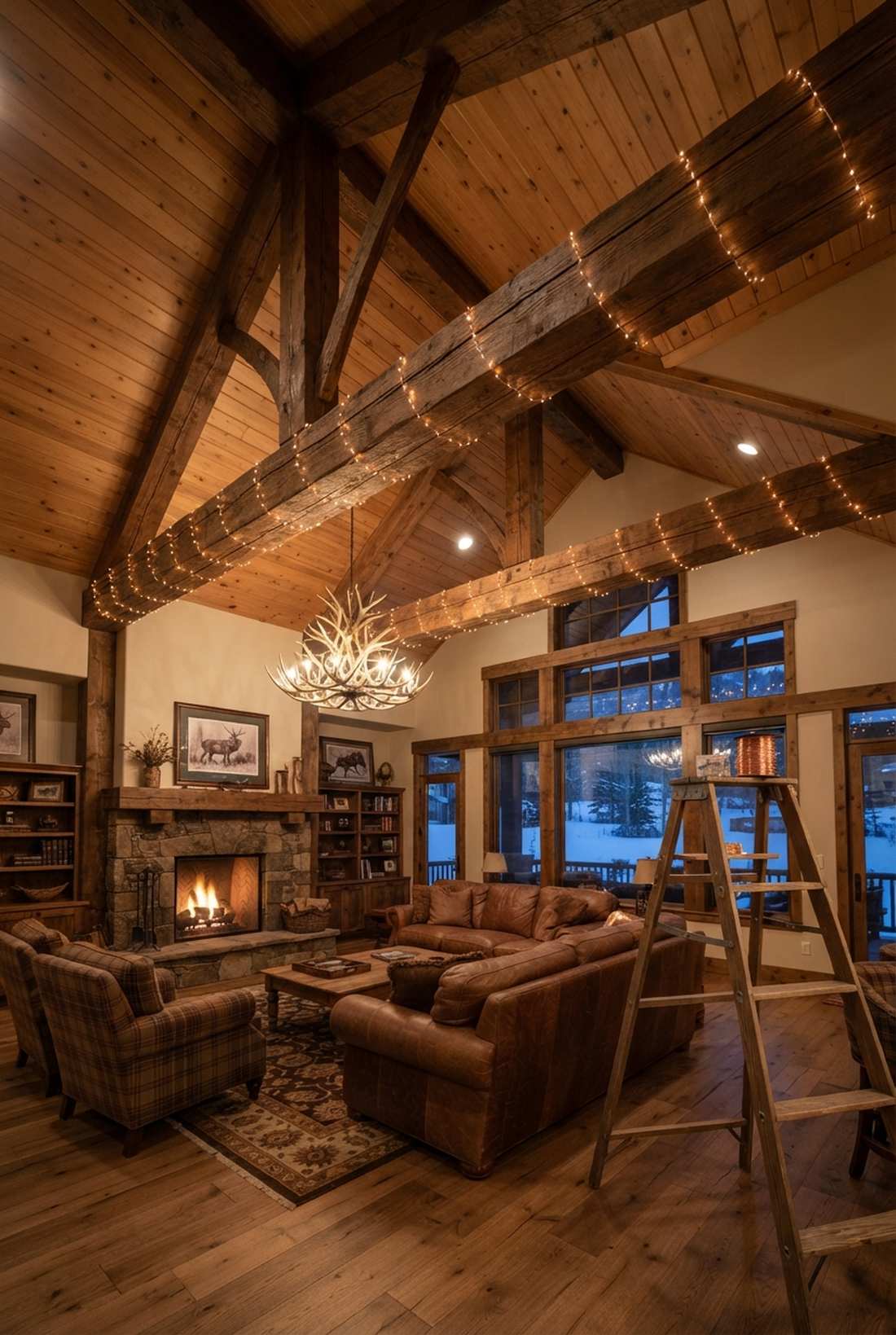 exposed beam wrapped accents