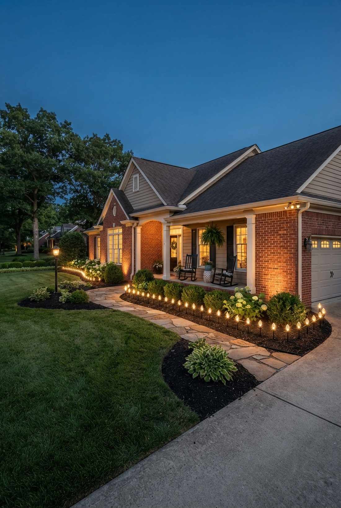 foundation planting accent lighting