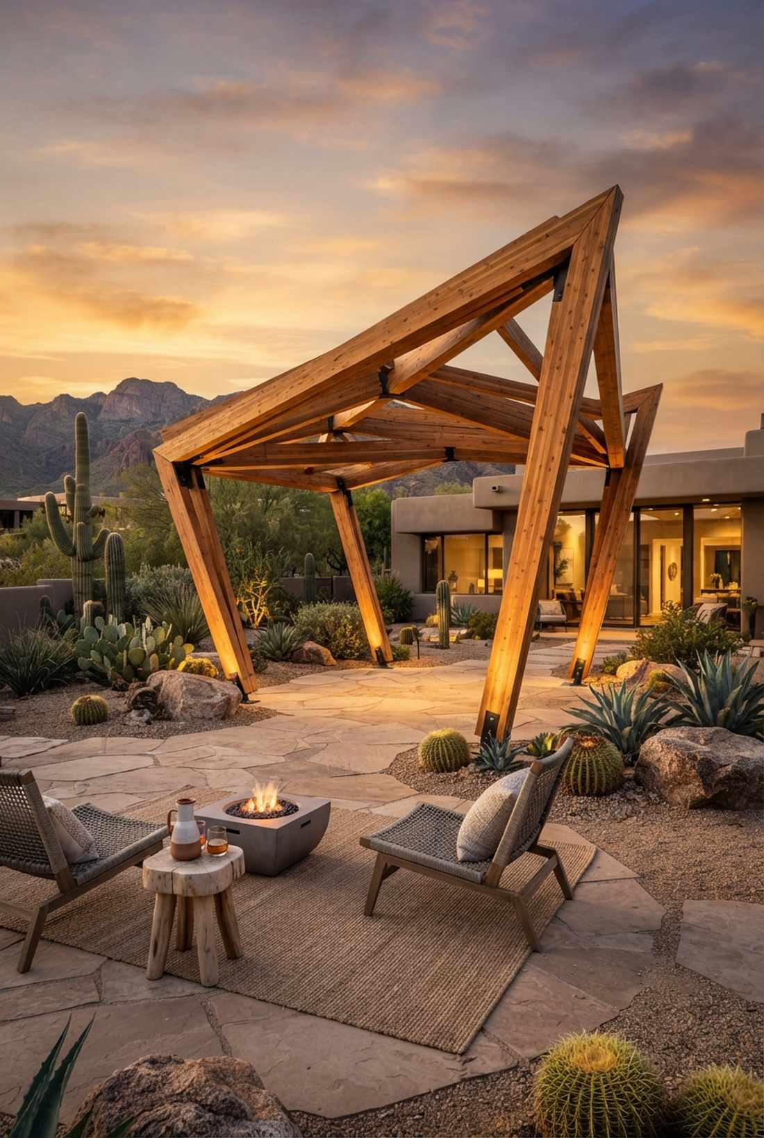 geometric angular pavilion