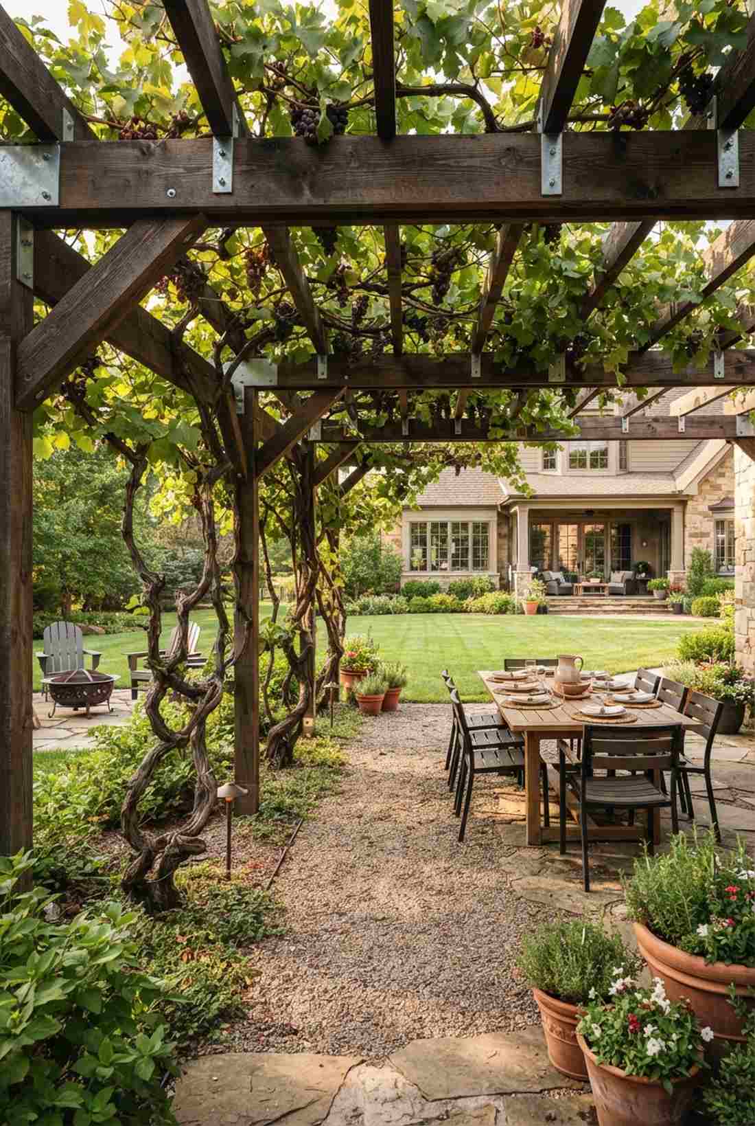 grape arbor pergolas