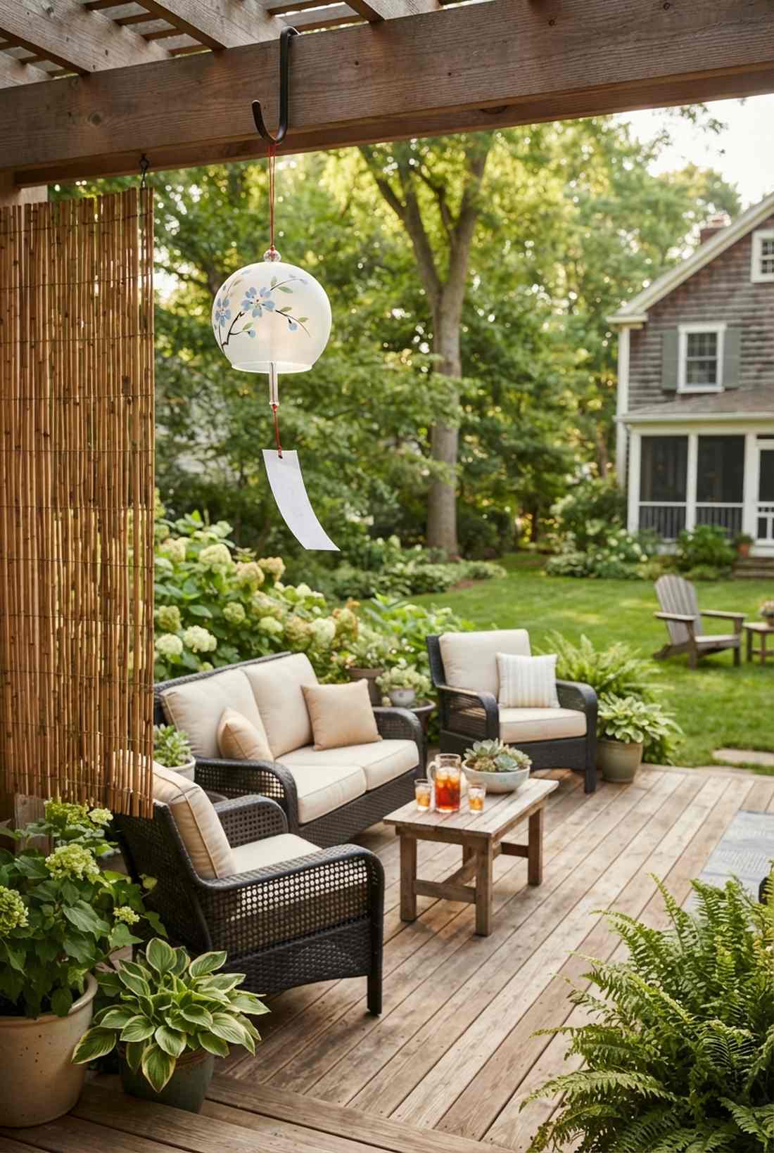 hanging wind chime placement