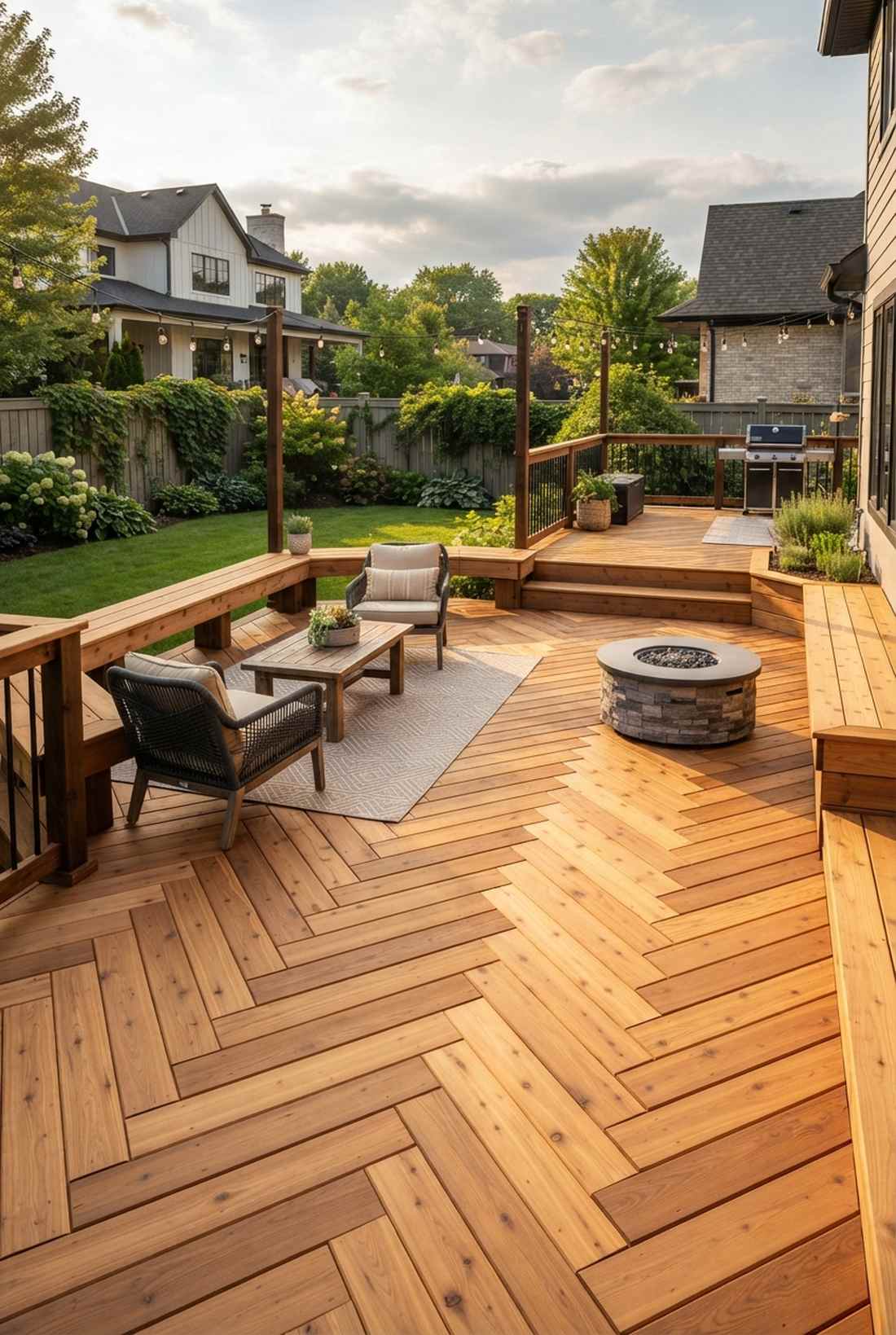 herringbone deck boards
