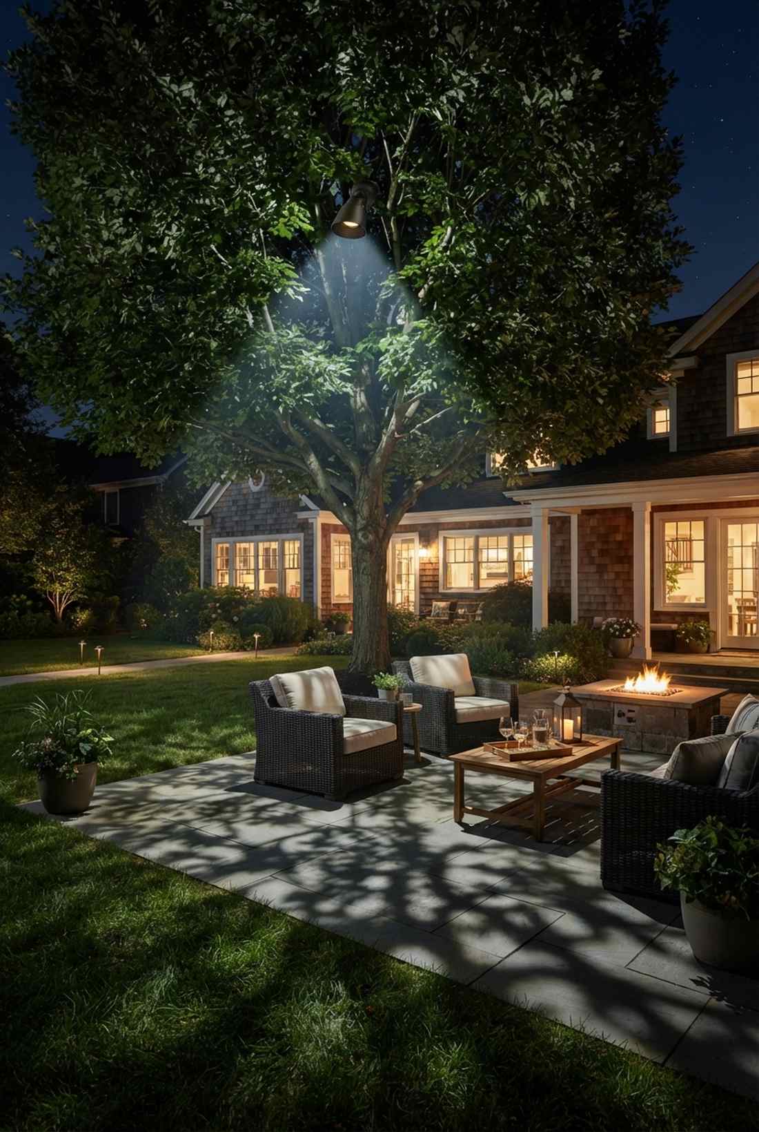 high branch downlight placement
