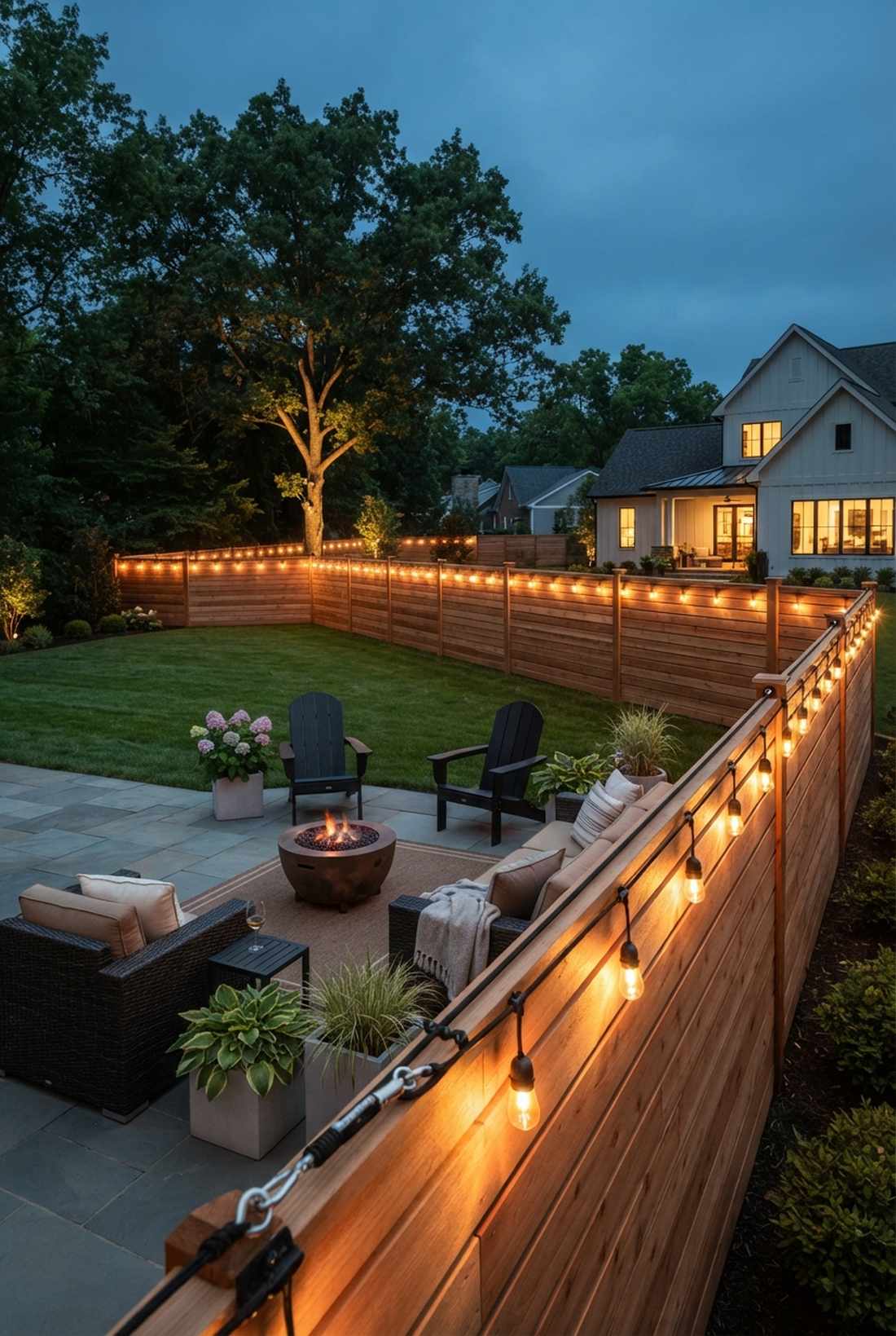 horizontal fence line stringing